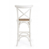 Scaun bar lemn alb rattan natur Cross 50x52x118 cm