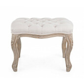 Taburet textil crem lemn maro Diva 53x42x38 cm