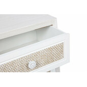 Comoda 2 sertare mdf alb rattan natur Montiel 37x31.5x56 cm