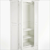 Dulap 2 usi 1 sertar din lemn alb antichizat 90 cm x 55 cm x 190 h