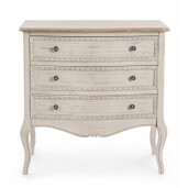 Comoda 3 sertare lemn bej maro Clarisse 80x40x80 cm