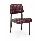 Set 2 scaune piele ecologica bordeaux Nelly 60x59x84 cm
