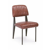 Set 2 scaune piele ecologica portocalie Nelly 60x59x84 cm