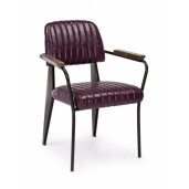 Scaun cu spatar din piele ecologica bordeaux Nelly 60 cm x 63 cm x 84 h x 45 h