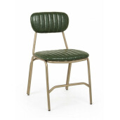 Scaun cu spatar din piele ecologica verde Addy 44 cm x 55 cm x 75 h x 46 h