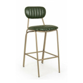 Scaun de bar cadru fier auriu si sezut piele ecologica Addy 41x51x100x73 cm