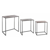 Set 3 masute fier aluminiu Tahir 43x23x55 cm, 48x28x61 cm, 53x28x66 cm