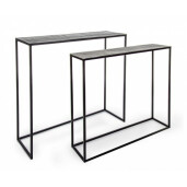 Set 2 console Tahir negru gri 90x25x72 cm, 100x29x82 cm