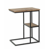 Masuta de cafea cu polita din fier cu blat lemn mango Walton 46 cm x 31 cm x 58 h
