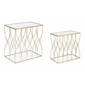 Set 2 masute fier auriu Elenor 51x30.5x51 cm, 56x35.5x56 cm