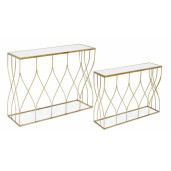 Set 2 console fier auriu Elenor 96.5x28x71 cm, 104x33x79 cm