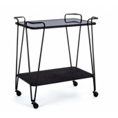 Comoda mobila cu cadru fier negru si polite sticla Zaira 75.5 cm x 36 cm x 74 h