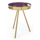 Masuta cafea fier auriu mov Inesh Ø 42 cm x 50 h 