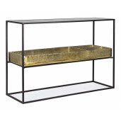 Consola din fier negru auriu Mavila 117 cm x 40 cm x 85 h