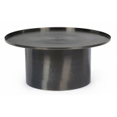 Masuta de cafea din fier negru cu blat Kalpita Ø 80 cm x 35 h