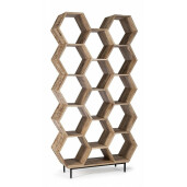 Biblioteca din lemn mango maro Wahida 100 cm x 30 cm x 186 h