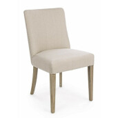 Scaun cu tapiterie din textil crem si picioare lemn maro Beatriz 48 cm x 57 cm x 88 h x 49 h