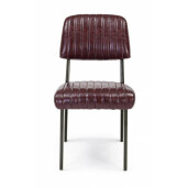 Set 2 scaune piele ecologica bordeaux Nelly 60x59x84 cm