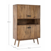 Dulap 4 usi lemn mango maro Sylvester 104x40x158 cm