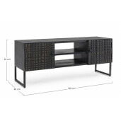 Comoda Tv lemn gri antracit Dorset 130x40x56 cm