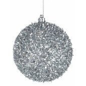 Set 24 ornamente brad Craciun argintiu 10 cm