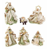 Set figurine Nasterea Domnului 15x15x28 cm, 18x18x20 cm, 15x15x28 cm, 15x15x28 cm, 20x18x25 cm