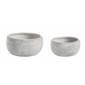 Set 2 ghivece flori fibra sticla gri 42.5x21 cm,  53.5x25.5 cm