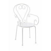 Set 4 scaune gradina otel alb Etienne 49x49x89 cm