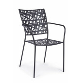 Set 4 scaune fier gri antracit Kelsie 54x55x89 cm
