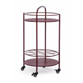 Carucior servire din fier visiniu Burton Ø 45 cm x 81 h
