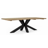 Masa aluminiu negru lemn maro Ramsey 240x100x77 cm