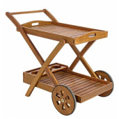 Carucior servire lemn maro Noemi 89x56x76 cm
