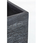 Set 2 ghivece flori fibra sticla neagra 30x30x27.5 cm, 40x40x37.5 cm