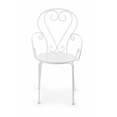 Set 4 scaune gradina otel alb Etienne 49x49x89 cm