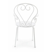Set 4 scaune gradina otel alb Etienne 49x49x89 cm