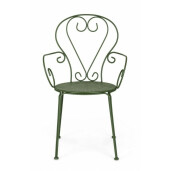 Set 4 scaune gradina otel verde Etienne 49x49x89 cm