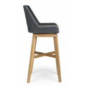 Set 2 scaune bar natur gri Hesperia 49x57x112 cm
