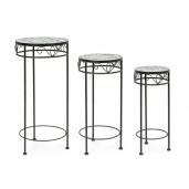 Set 3 suporturi flori fier ceramica Erice 30x68 cm, 25x57 cm, 20x51 cm