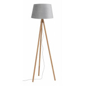 Set 2 lampadare lemn si abajur gri Wallas 52x152 cm