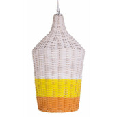 Lustra rattan alb galben portocaliu Sun, 40W, Ø 50 x 29 h