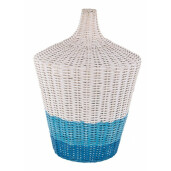 Veioza rattan alb albastru Sky  Ø 34 cm x 47.5 h