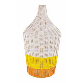 Veioza rattan alb galben portocaliu Sun Ø 28 cm x 47.5 h