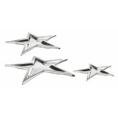 Set 3 platouri decorative portelan argintiu Stea 18.6x18.2x1.5 cm, 25.2x24x2 cm, 31.7x30.2x2.2 cm
