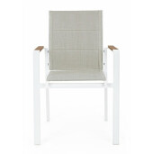 Set 24 scaune gradina alb gri Kubik 56.5x62x88 cm