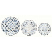 Set 3 suporturi flori fier ceramica Erice 30x68 cm, 25x57 cm, 20x51 cm