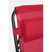 Sezlong de gradina recliner rosu Morgan 65x176x80 cm