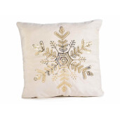 Set 2 perne Craciun catifea crem auriu 46x46 cm