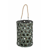 Felinar suspendabil bambus verde Hexagon Ø 26 cm x 40 h 