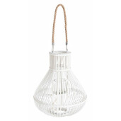 Felinar bambus alb Belem 34x41 cm