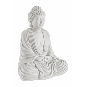 Figurina Buddha fibra sticla alba 33.5x25x42 cm
